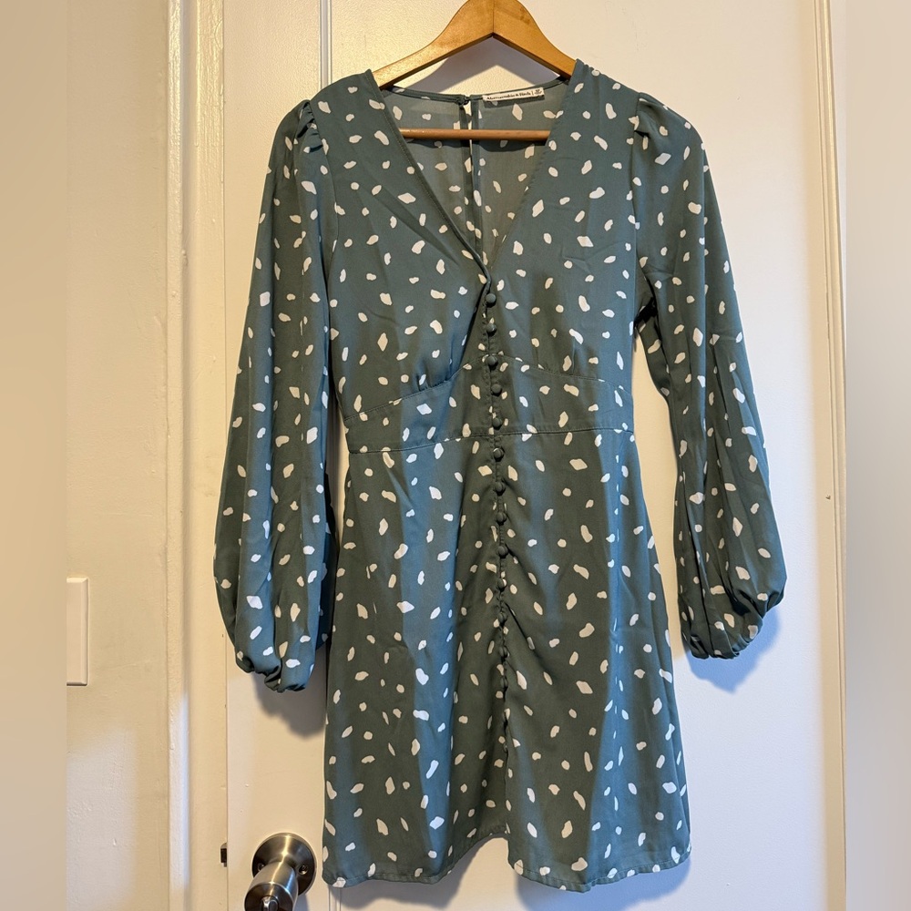 Abercrombie & Fitch Teal Dress with White Dots
